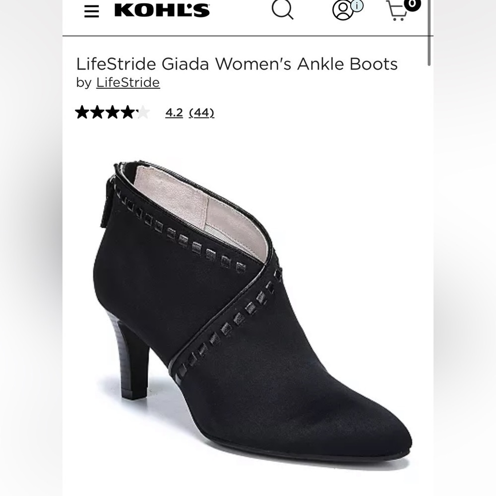 Life Stride Black Ankle Boots